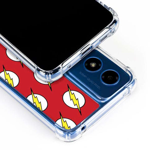 DC Comics The Flash Logo Pattern Moto G 5G (2024) Clear Case